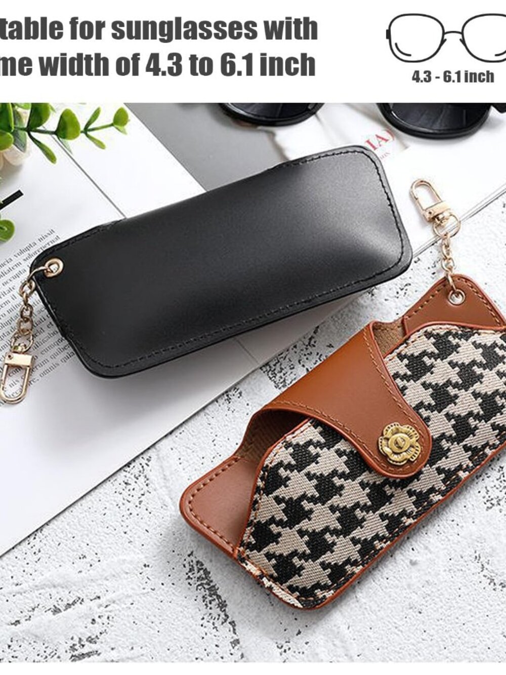 Soft Leather Sunglasses Bag,Travel Sunglass Holder Eyeglass Case Portable Slim S - Picture 5 of 6